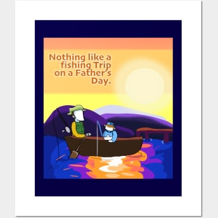 Father's Day-Fishing trip sunset Posters and Art